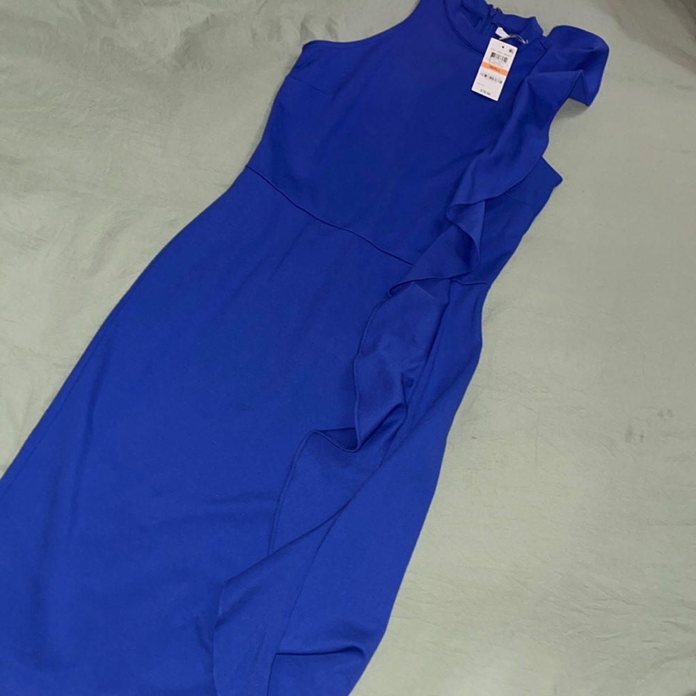 Ruffled Blue Midi